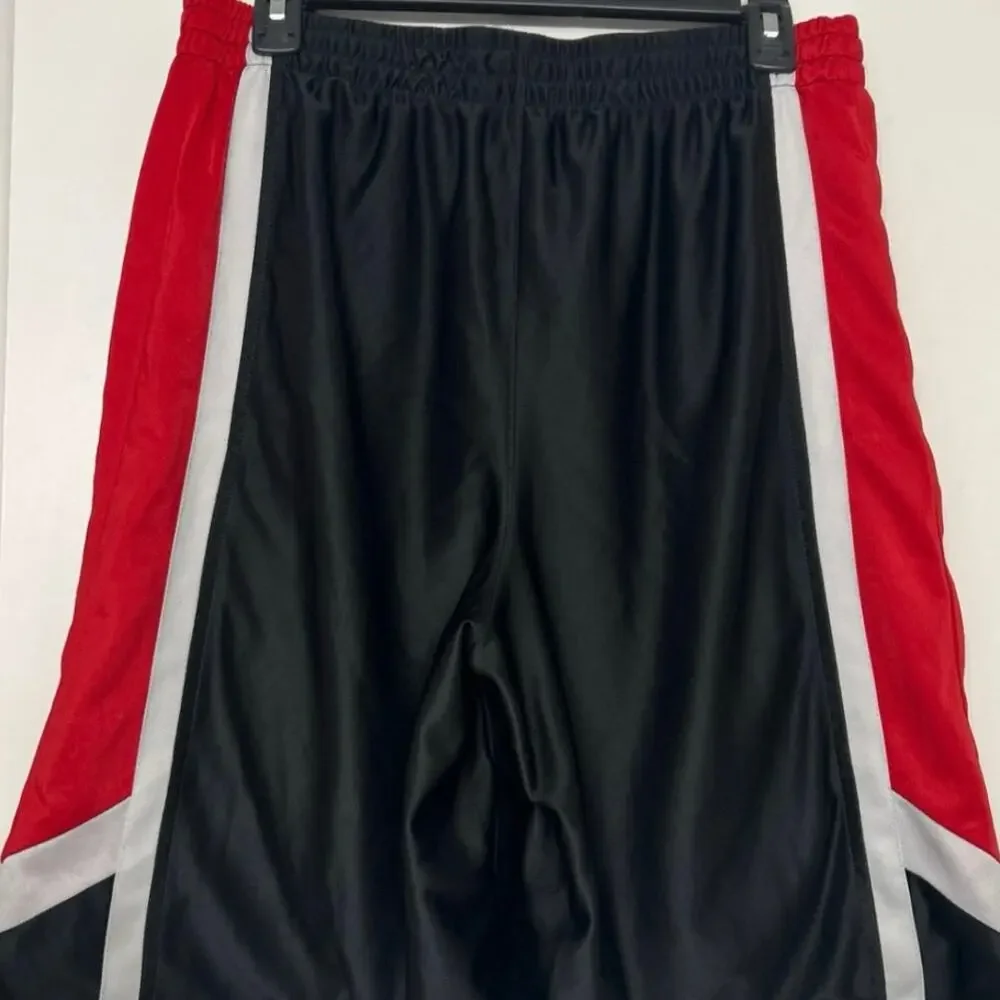 Vtg Y2K Starter Baggy Long Shiny Reversible Basketball Shorts Red Black Mesh M